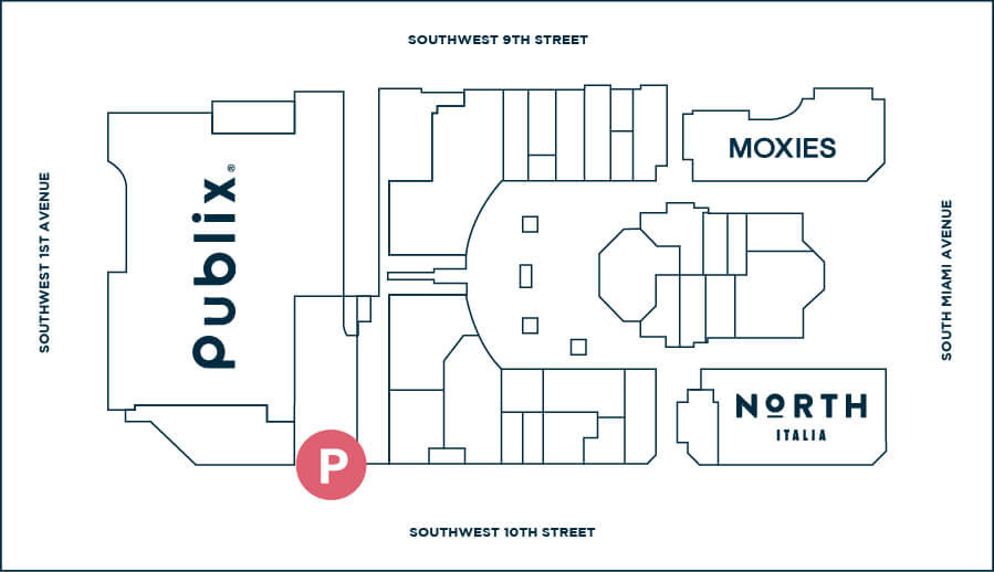 Parking location map. Parking located off Southwest 10th Street